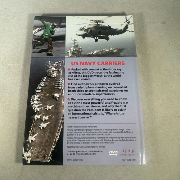 US Navy Carriers Weapons Of War Documentary DVD Region 1 Approx 40 Min Runtime - Picture 2 of 3